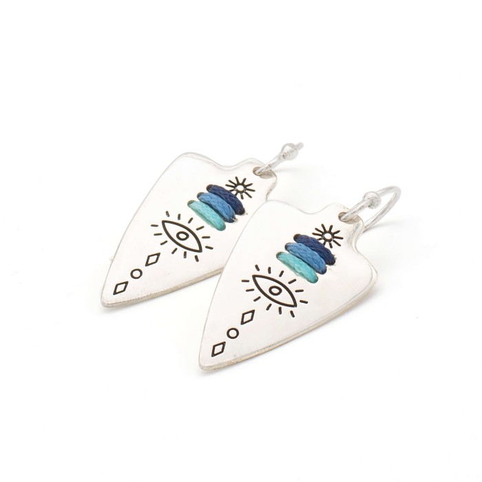 Earrings "Spear Eye" - Pendants - Blue
