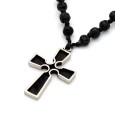 Κολιέ/Ροζάριο "Σταυρός - Παλάντιαν" - Μαύρο