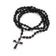 Κολιέ/Ροζάριο "Σταυρός - Παλάντιαν" - Μαύρο