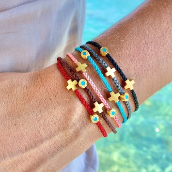 Bracelet "Little Evil Eye & Cross G"