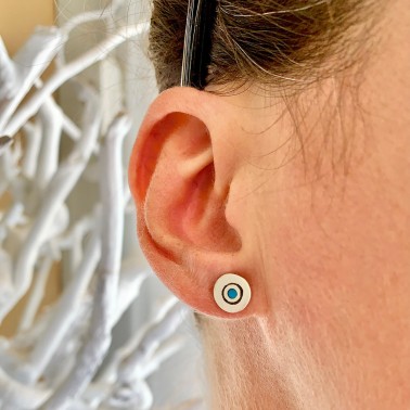 Σκουλαρίκια "Ματάκια - Μέλια" - Καρφωτά