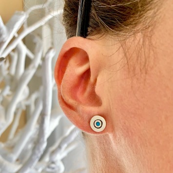 Σκουλαρίκια "Ματάκια - Μέλια" - Καρφωτά