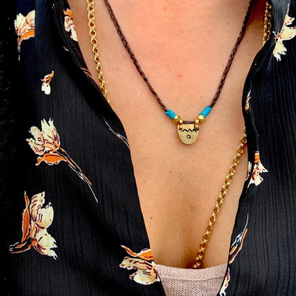 Necklace "Zefxis G" - Brown