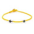 Bracelet "Little Evil Eye & Cross Μ"