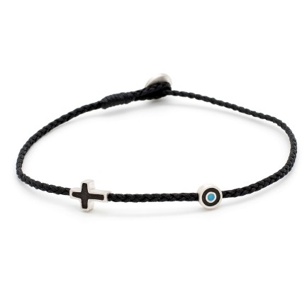 Βραχιόλι "Μάτι & Σταυρός Μ"