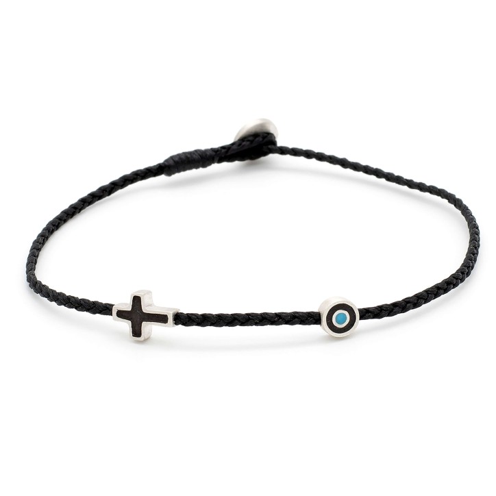 Bracelet "Little Evil Eye & Cross Μ"