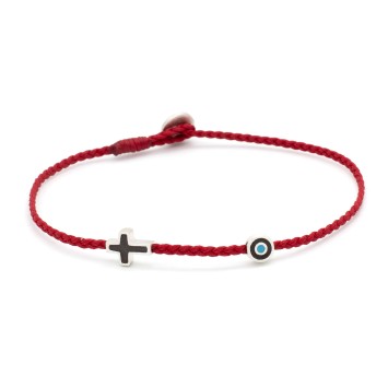 Bracelet "Little Evil Eye & Cross Μ"