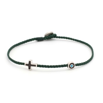 Bracelet "Little Evil Eye & Cross Μ"