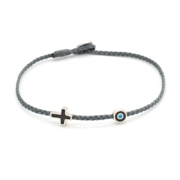 Bracelet "Little Evil Eye & Cross Μ"