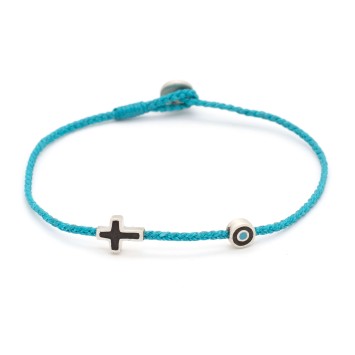 Bracelet "Little Evil Eye & Cross Μ"