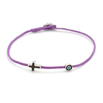 Bracelet "Little Evil Eye & Cross Μ"
