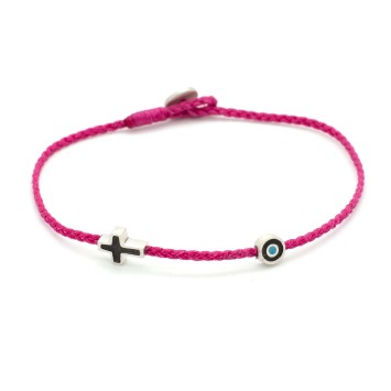 Bracelet "Little Evil Eye & Cross Μ"