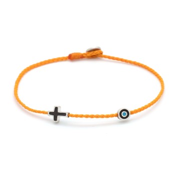 Bracelet "Little Evil Eye & Cross Μ"