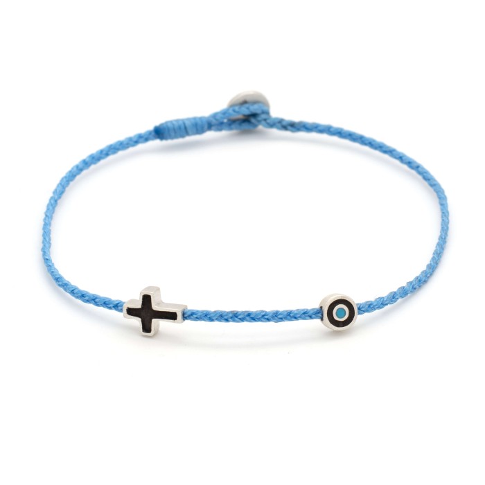 Bracelet "Little Evil Eye & Cross Μ"