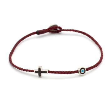 Bracelet "Little Evil Eye & Cross Μ"