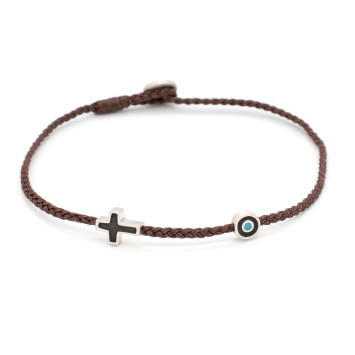 Bracelet "Little Evil Eye & Cross Μ"