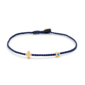 Bracelet "Little Evil Eye & Cross G"