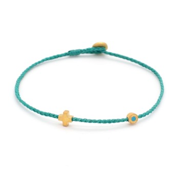 Bracelet "Little Evil Eye & Cross G"