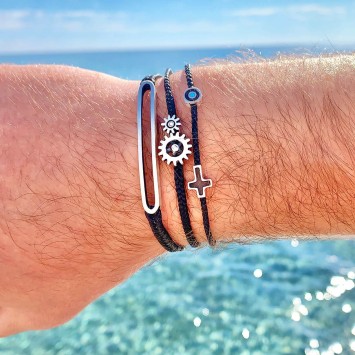 Bracelet "Little Evil Eye & Cross Μ"