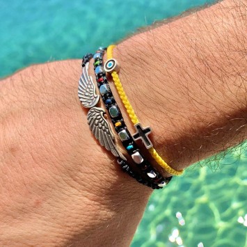 Bracelet "Little Evil Eye & Cross Μ"