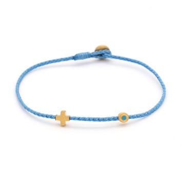 Bracelet "Little Evil Eye & Cross G"