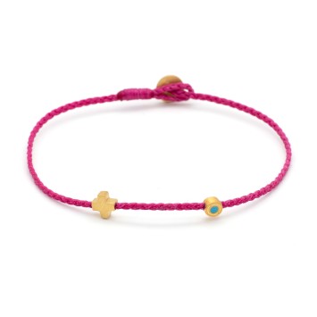 Bracelet "Little Evil Eye & Cross G"