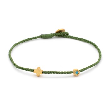 Bracelet "Little Evil Eye & Cross G"