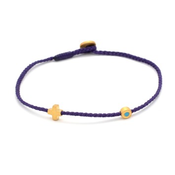 Bracelet "Little Evil Eye & Cross G"