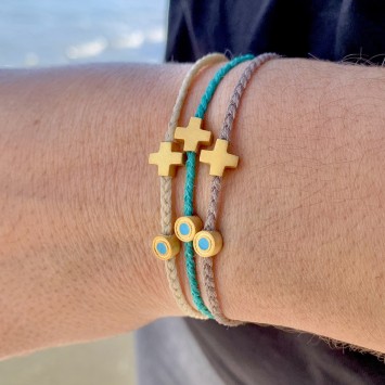 Bracelet "Little Evil Eye & Cross G"