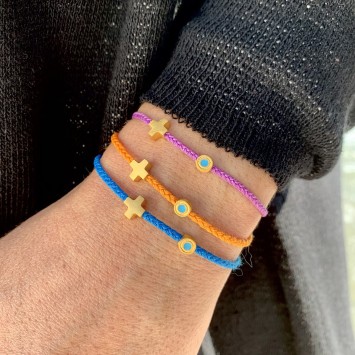 Bracelet "Little Evil Eye & Cross G"