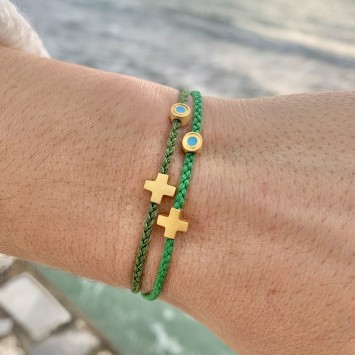 Bracelet "Little Evil Eye & Cross G"