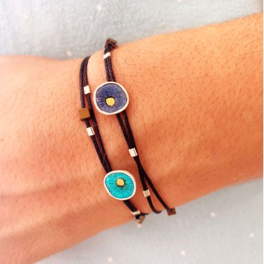 Βραχιόλι "Circles and Pins" - Τυρκουάζ