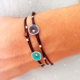 Βραχιόλι "Circles and Pins" - Τυρκουάζ Βραχιόλι "Circles and Pins" - Τυρκουάζ