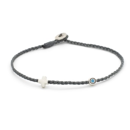Bracelet - "Little Evil Eye & Cross"