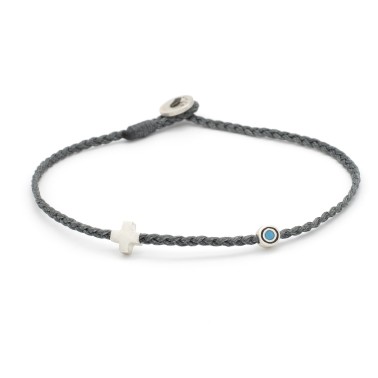Bracelet - "Little Evil Eye & Cross"