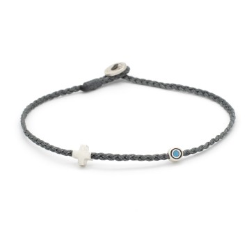 Bracelet - "Little Evil Eye & Cross"