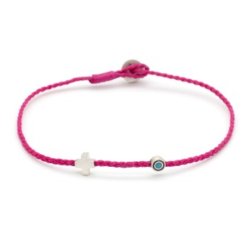 Bracelet - "Little Evil Eye & Cross"