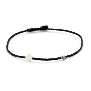 Anklet "Little Evil Eye & Cross"