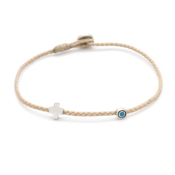 Anklet "Little Evil Eye & Cross"