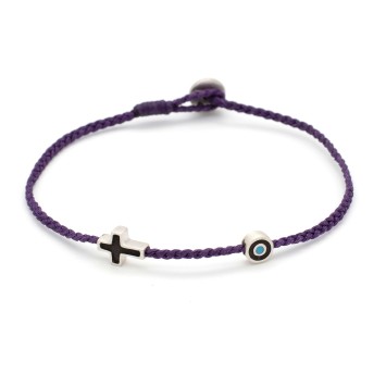 Anklet "Little Evil Eye & Cross Μ"