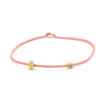 Anklet "Little Evil Eye & Cross G"