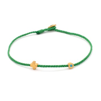 Anklet "Little Evil Eye & Cross G"