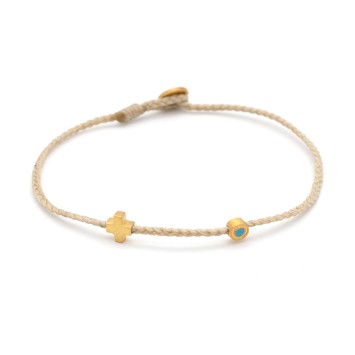 Anklet "Little Evil Eye & Cross G"