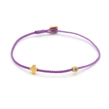 Anklet "Little Evil Eye & Cross G"
