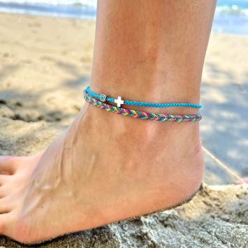 Anklet "Little Evil Eye & Cross"