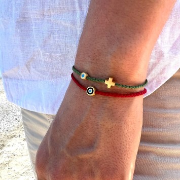 Bracelet "Little Evil Eye & Cross G"