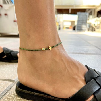 Anklet "Little Evil Eye & Cross G"