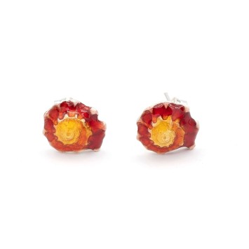 Earrings "Clams S" - Red - Studs