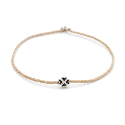 Bracelet - "Little Four Leaf Clover" - Black