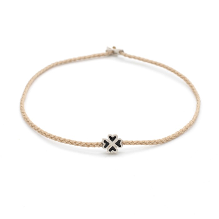 Bracelet - "Little Four Leaf Clover" - Black